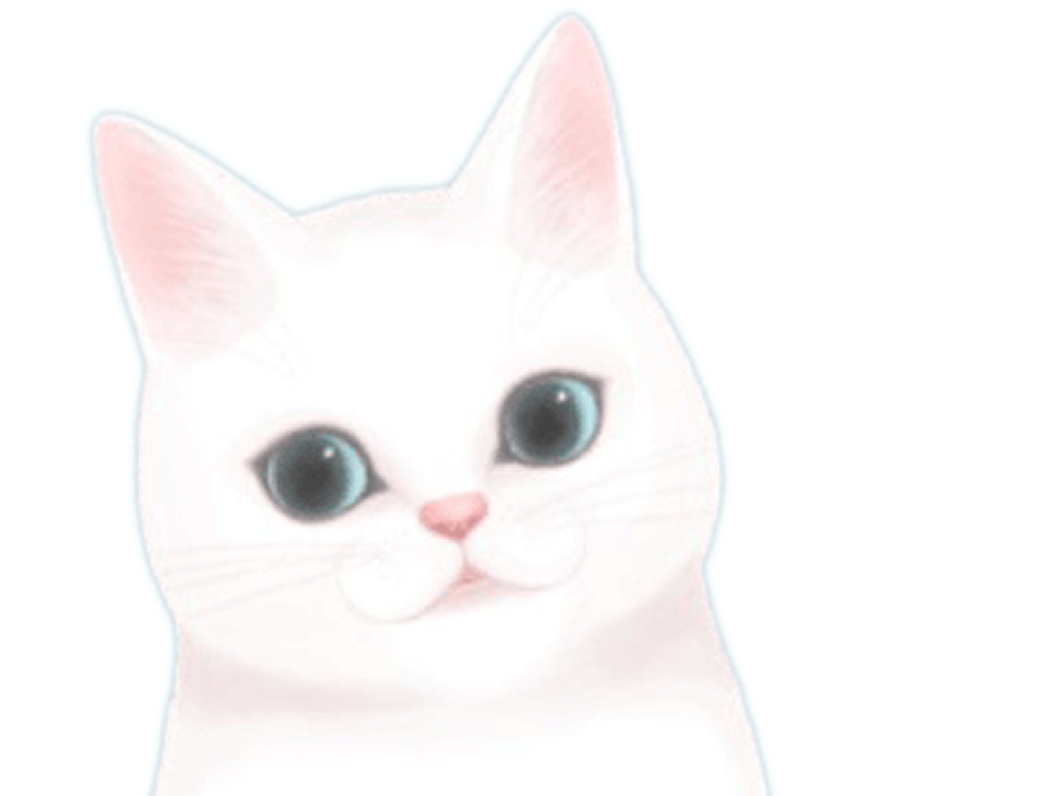 Белый кот — иллюстрация